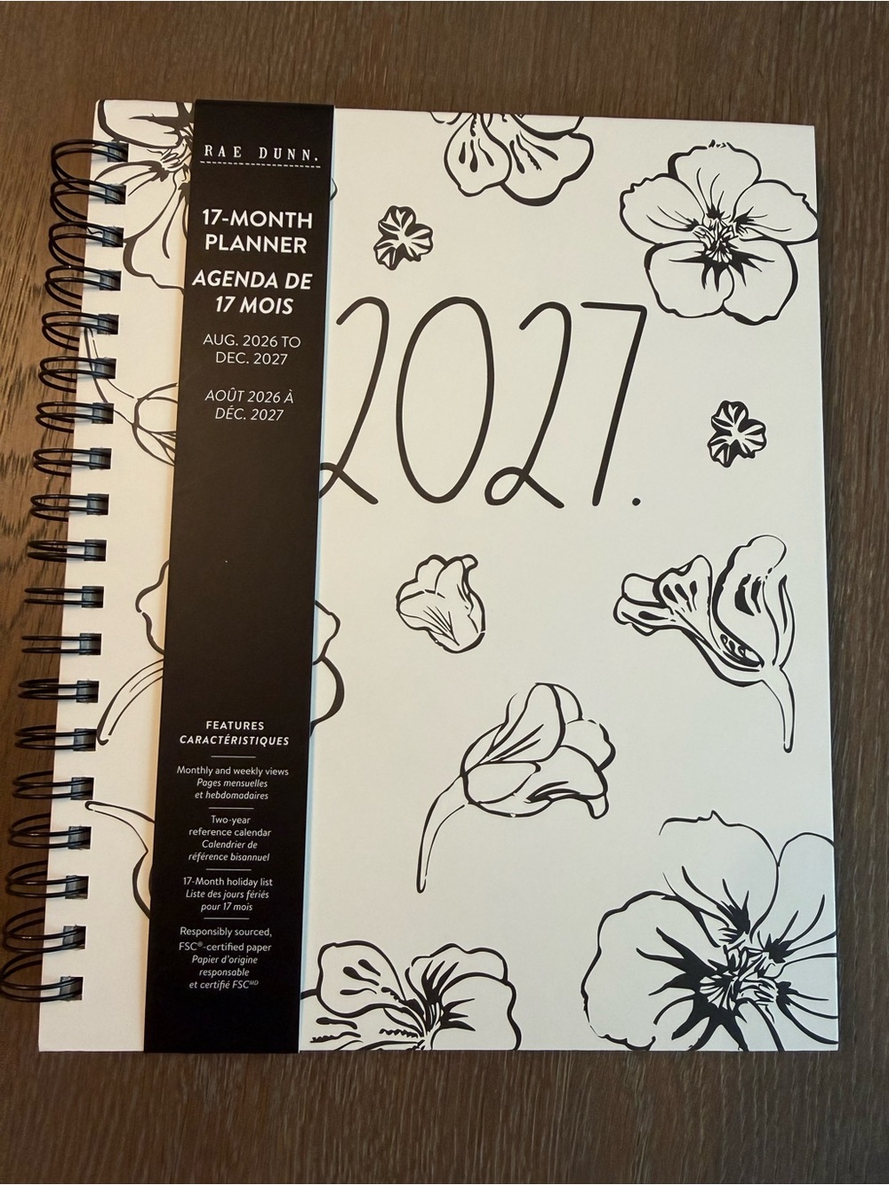 NWT Rae Dunn Hardcover 17 month Planner 2027